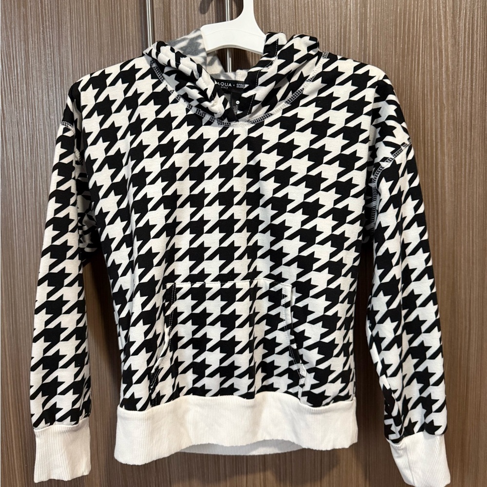 Girls Aqua x Scout the City Houndstooth Hooded Sweatshirt Size XL (12)